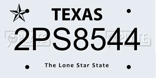 2PS8544 Texas License Plate