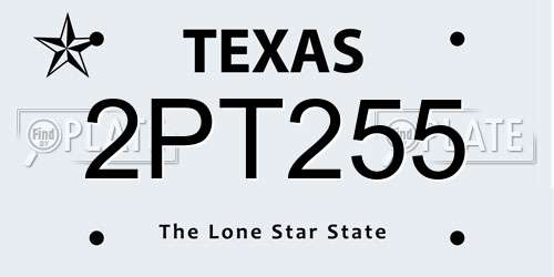 2PT255 Texas License Plate