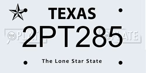 2PT285 Texas License Plate