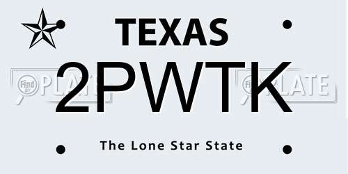 2PWTK Texas License Plate