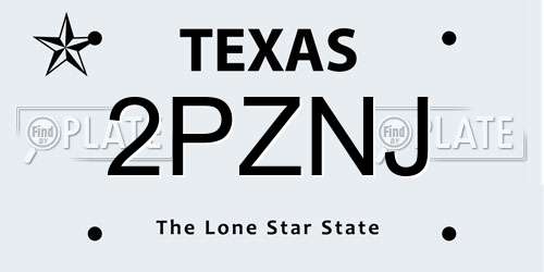 2PZNJ Texas License Plate