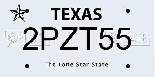 2PZT55 Texas License Plate