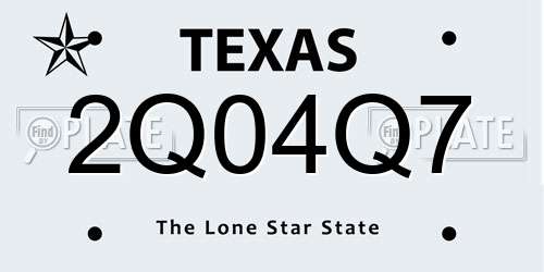 2Q04Q7 Texas License Plate