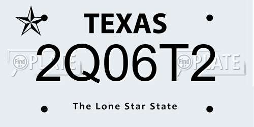 2Q06T2 Texas License Plate