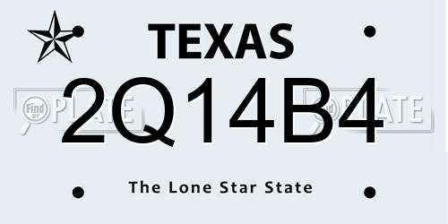 2Q14B4 Texas License Plate