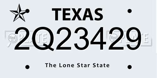2Q23429 Texas License Plate