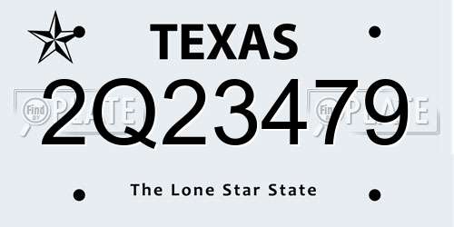 2Q23479 Texas License Plate
