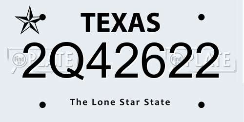 2Q42622 Texas License Plate