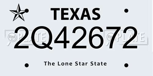 2Q42672 Texas License Plate