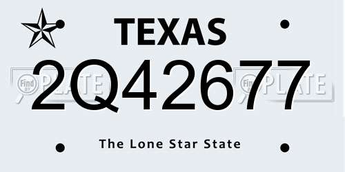 2Q42677 Texas License Plate