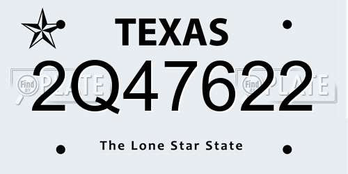 2Q47622 Texas License Plate