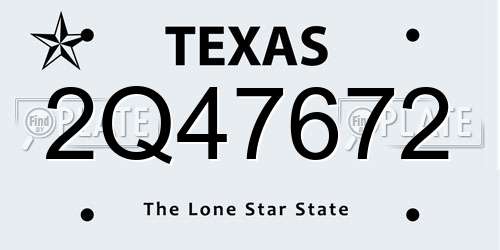 2Q47672 Texas License Plate