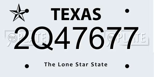 2Q47677 Texas License Plate