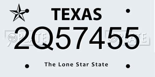 2Q57455 Texas License Plate