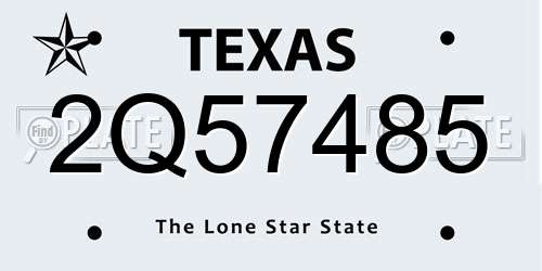 2Q57485 Texas License Plate