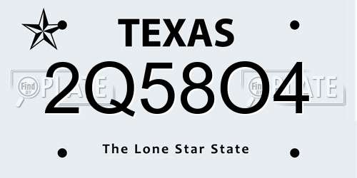 2Q58O4 Texas License Plate