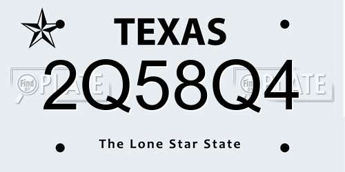 2Q58Q4 Texas License Plate