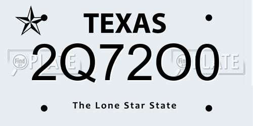 2Q72O0 Texas License Plate