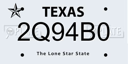 2Q94B0 Texas License Plate