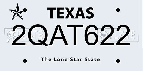 2QAT622 Texas License Plate