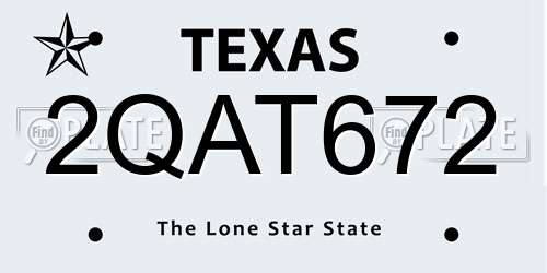 2QAT672 Texas License Plate