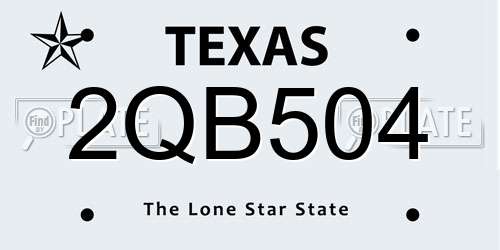 2QB504 Texas License Plate
