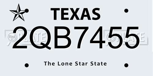 2QB7455 Texas License Plate