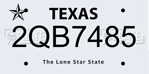 2QB7485 Texas License Plate