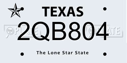 2QB804 Texas License Plate