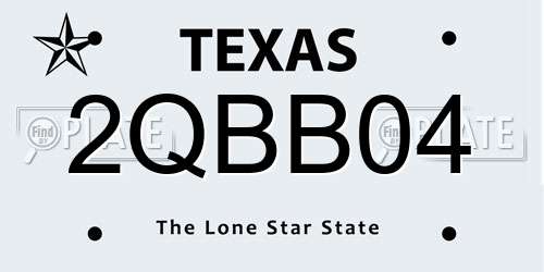 2QBB04 Texas License Plate