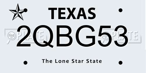 2QBG53 Texas License Plate