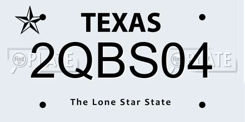 2QBS04 Texas License Plate