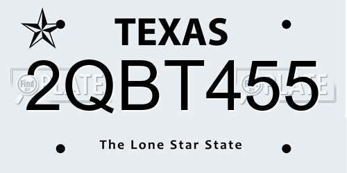 2QBT455 Texas License Plate