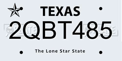 2QBT485 Texas License Plate