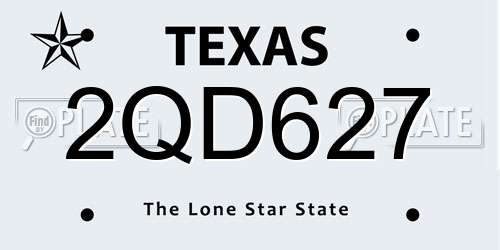 2QD627 Texas License Plate