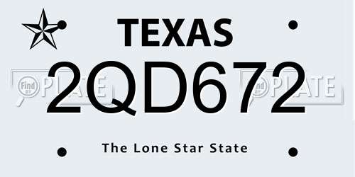 2QD672 Texas License Plate