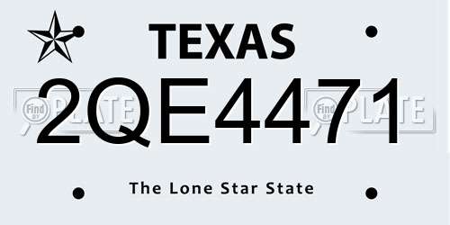 2QE4471 Texas License Plate