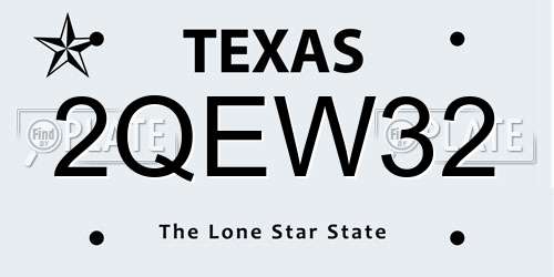 2QEW32 Texas License Plate
