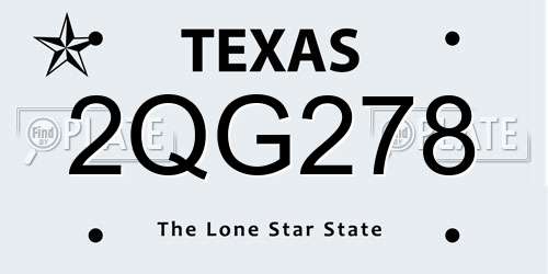 2QG278 Texas License Plate