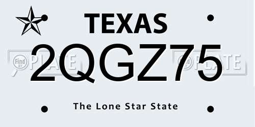 2QGZ75 Texas License Plate