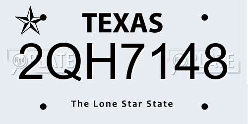 2QH7148 Texas License Plate
