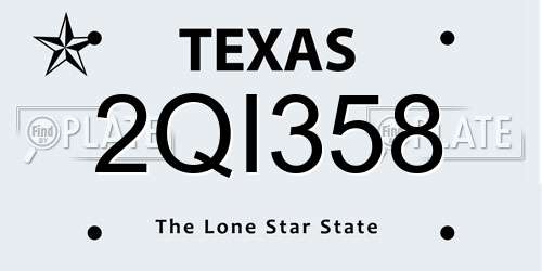 2QI358 Texas License Plate