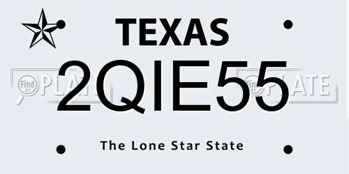 2QIE55 Texas License Plate