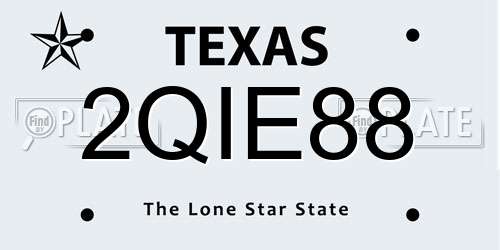 2QIE88 Texas License Plate