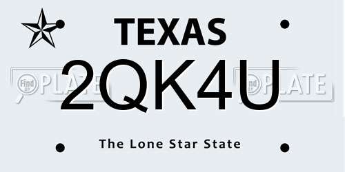 2QK4U Texas License Plate