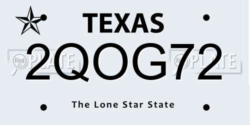2QOG72 Texas License Plate