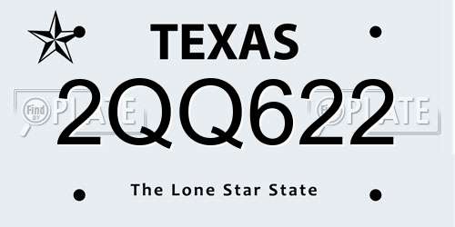 2QQ622 Texas License Plate