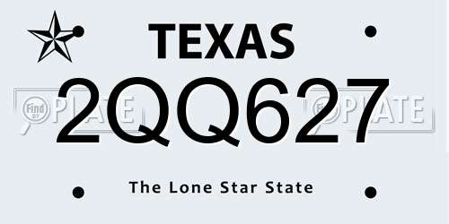 2QQ627 Texas License Plate