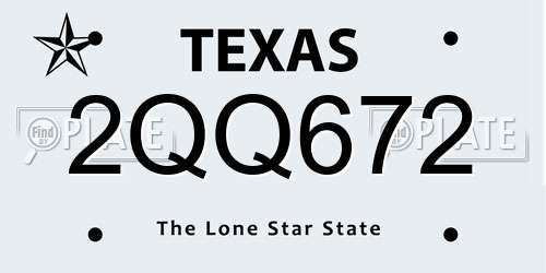 2QQ672 Texas License Plate