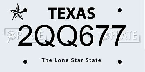 2QQ677 Texas License Plate